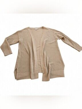 dip Lightweight Open Front Cardigan Sweater in Camel Tan sz LARGE